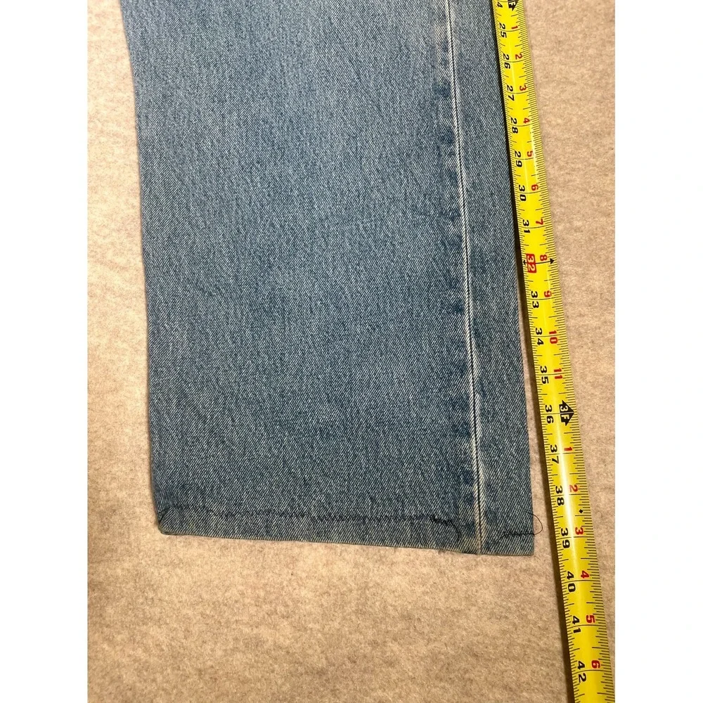 Levis 501 Original Fit Jeans Mens 42x30 Blue Denim Cotton Straight Leg High Rise